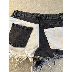 Blue Revival  SIAMESE TWIN SHORT IN BLACK & WHITE Color Block Size 26